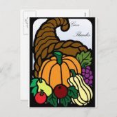 Erntedank-Fülle Feiertagspostkarte (Vorne/Hinten)