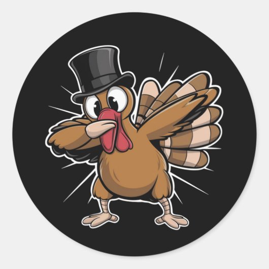 Erntedank Funny Dabbing Türkei Fall Runder Aufkleber (Vorderseite)
