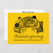 Erntedank Funny Family Dinner Feiertagspostkarte (Vorne/Hinten)