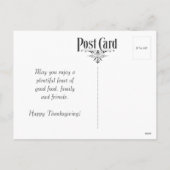 Erntedank Funny Family Dinner Feiertagspostkarte (Rückseite)