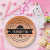 Erntedank Funny Türkei Personalisiert Pappteller (Party)