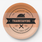 Erntedank Funny Türkei Personalisiert Pappteller (Vorderseite)