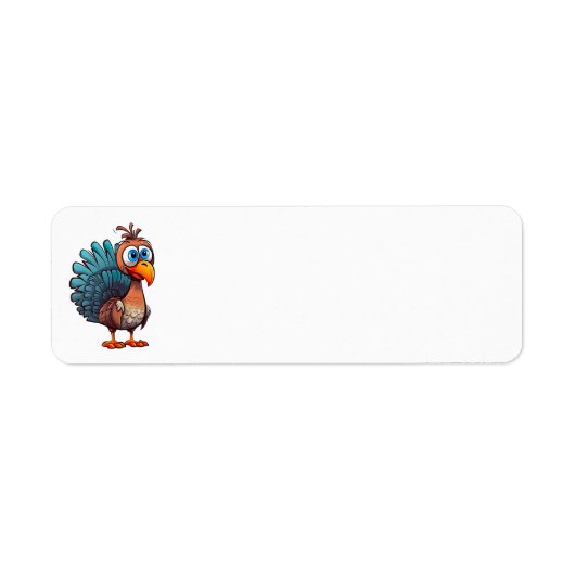 Erntedank Funny Turkey Anschrift Labels (Vorne)