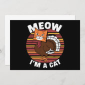 Erntedank Funny Turkey Fake Katzenreklame Einladung (Vorne/Hinten)