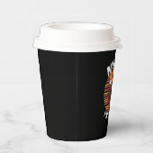 Erntedank Funny Turkey Fake Katzenreklame Pappbecher (Rechts)