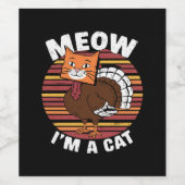 Erntedank Funny Turkey Fake Katzenreklame Weinetikett (Einzelnes Label)