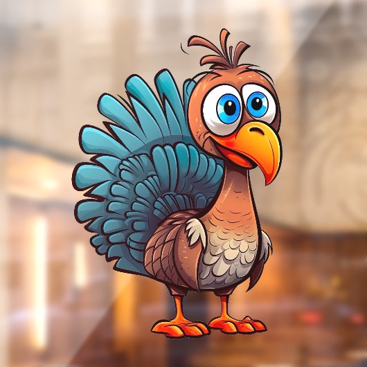 Erntedank Funny Turkey Fensterheber Fensteraufkleber (Blatt 2)