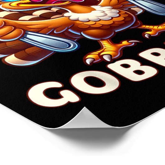 Erntedank Funny Turkey Holen Sie sich Ihr Spiel Poster (Ecke)