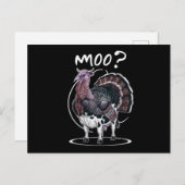 Erntedank Funny Turkey Kuh MoFall Feiertagspostkarte (Vorne/Hinten)