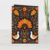Erntedank für Folksgänse und Herbstleaves Karte (Rückseite)