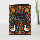 Erntedank für Folksgänse und Herbstleaves Karte (Vorderseite)