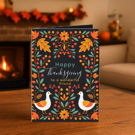 Erntedank für Folksgänse und Herbstleaves Karte
