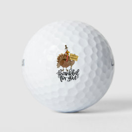 Erntedank für Golfer mit Niedlichem Truthahn Golfball