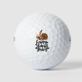 Erntedank für Golfer mit Niedlichem Truthahn Golfball
