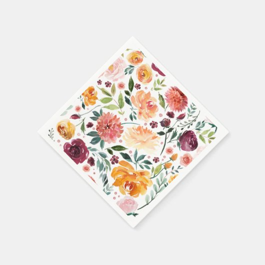 Erntedank für Herbstblüten Serviette (Ecke)