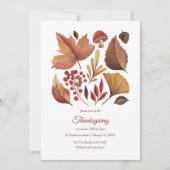 Erntedank für Holzleaf oder Friendsgiving Einladung (Vorderseite)