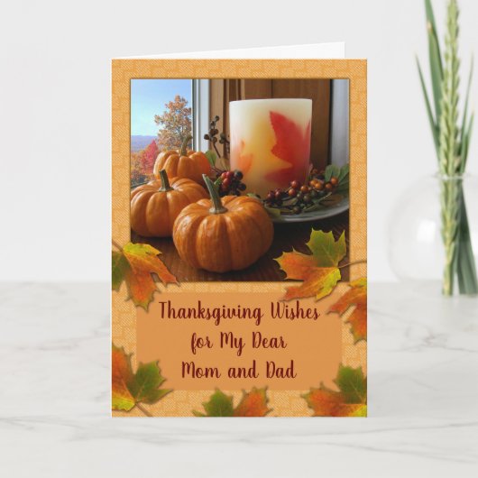 Erntedank für Mama und Vater Stillleben Karte (Vorderseite)