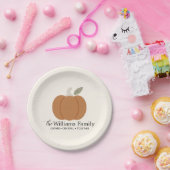 Erntedank für moderne Herbst Pumpkin-Familie Pappteller (Party)