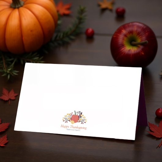 Erntedank für schlichte Herbst-Pumpkins Platzkarte