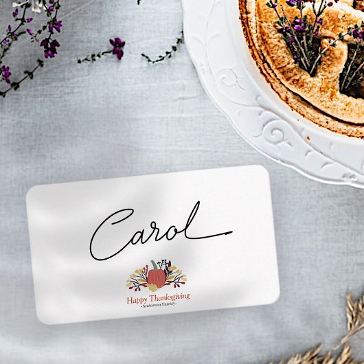 Erntedank für schlichte Herbst-Pumpkins Platzkarte