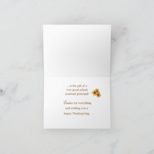 Erntedank für Schülerassistent und Haupttest Karte (Innenseite)