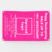 Erntedank für Unternehmen - Verkauf auf rosa Banne Banner (Horizontal)