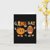 Erntedank Game Day Pumpkin Football Halloween F Karte (Gelbe Blume)