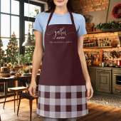 Erntedank Gather Fall Burgundy & White Kariert Schürze