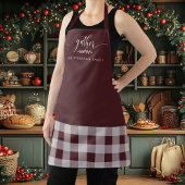 Erntedank Gather Fall Burgundy & White Kariert Schürze