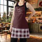 Erntedank Gather Fall Burgundy & White Kariert Schürze