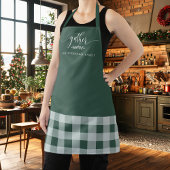 Erntedank Gather Fall Green & White Kariert Schürze