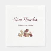 Erntedank geben Dank Fall Foliage Tischdekoration Serviette (Vorderseite)