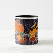 Erntedank-"geben Sie Dank-" Kaffee-Tasse Zweifarbige Tasse (Mittel)