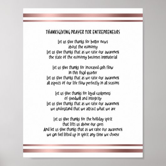 Erntedank Gebet für Unternehmer Poster (Vorne)