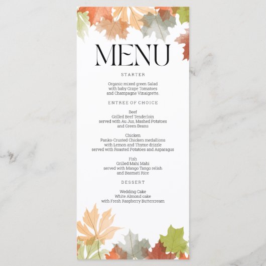 Erntedank-Gebetskarte Herbst lässt Tischdekor Programm (Rückseite)