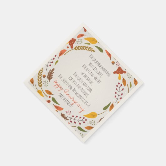 Erntedank Gedicht. Alles Gute zum Erntedankfest. C Serviette (Ecke)