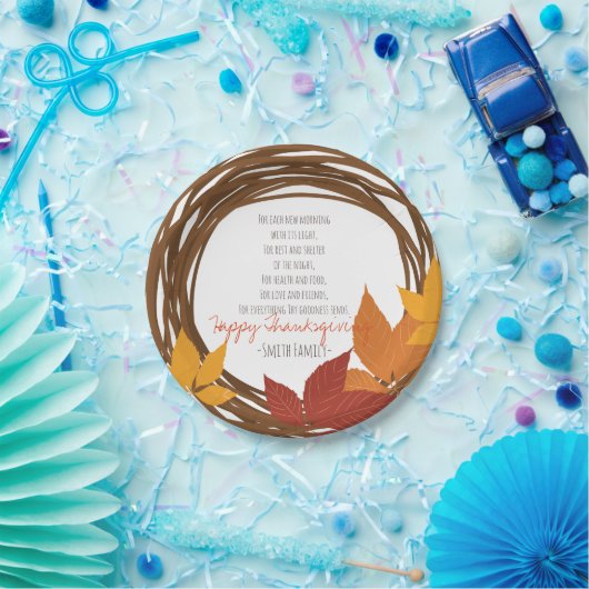 Erntedank Gedicht.Glückliches Erntedankfest.Gestal Pappteller (Party)