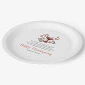 Erntedank Gedicht Land Rustikale Herbstblätter Pappteller (Schrägansicht)