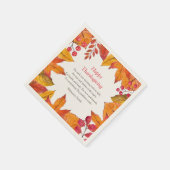 Erntedank Gedicht Land Rustikale Herbstblätter Serviette (Ecke)