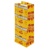 Erntedank - Gelbe Papiertasche Geschenktüte Für Weinflaschen (Rückseite Schrägansicht)