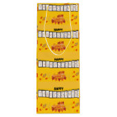 Erntedank - Gelbe Papiertasche Geschenktüte Für Weinflaschen (Rückseite)
