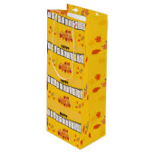 Erntedank - Gelbe Papiertasche Geschenktüte Für Weinflaschen (Vorderseite Schrägansicht)