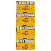 Erntedank - Gelbe Papiertasche Geschenktüte Für Weinflaschen (Vorderseite)