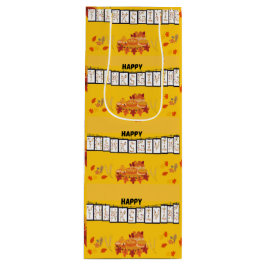 Erntedank - Gelbe Papiertasche Geschenktüte Für Weinflaschen