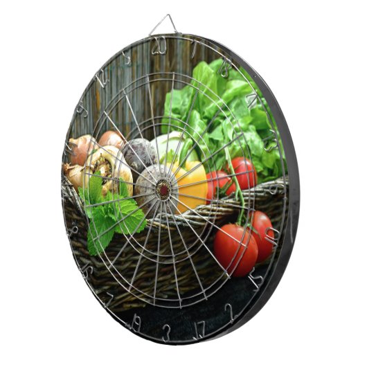 Erntedank Gemüseernte im Korb Dartscheibe (Vorderseite rechts)