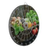 Erntedank Gemüseernte im Korb Dartscheibe (Vorderseite Links)