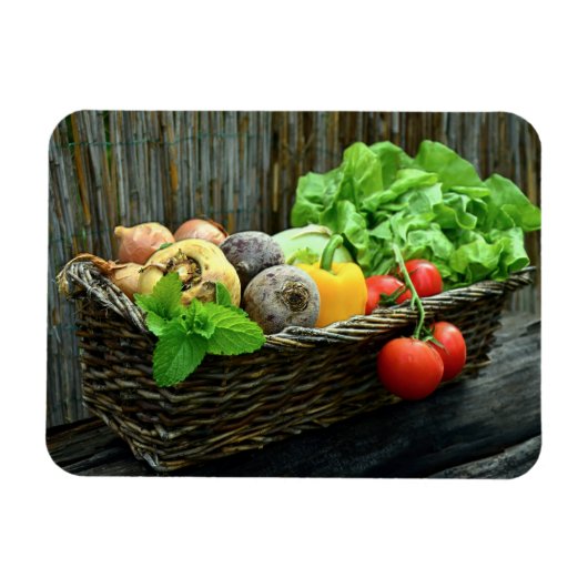 Erntedank Gemüseernte im Korb Magnet (Horizontal)