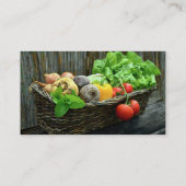 Erntedank-Gemüseernte in einem Korb Visitenkarte (Rückseite)