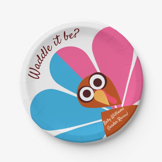 Erntedank Gender Reveal Pappteller (Vorderseite)