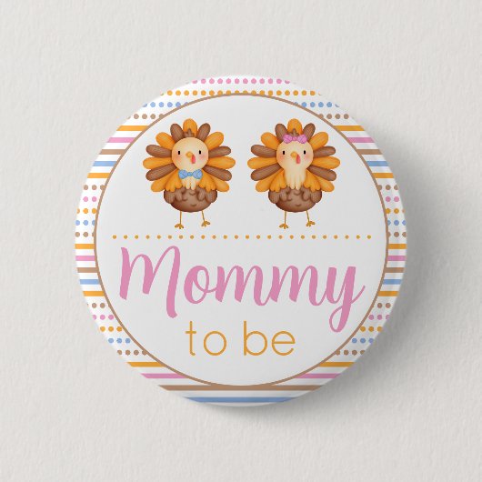 Erntedank Gender Reveal Türkei Mommy Button (Vorderseite)